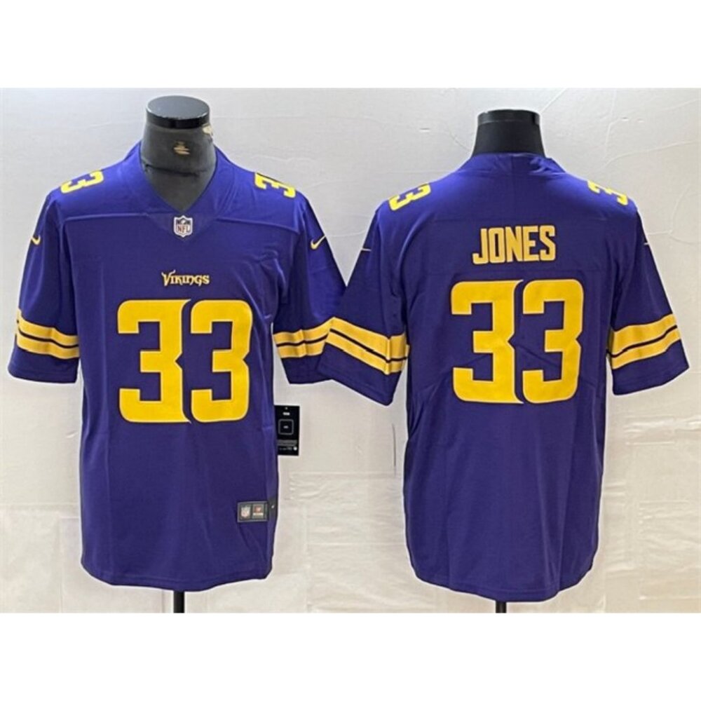 Mens Kids Youths  Aaron Jones Purple Gold Vapor Stitched Jersey
